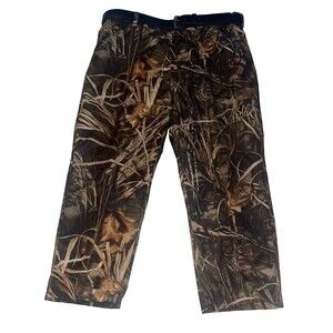 Cabela's Waterproof Pants Size 42 REG 941555 Wetlands Camo Nylon Gore-Tex W/belt